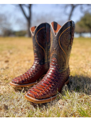 Genuine Python Leather Cowboy Boots